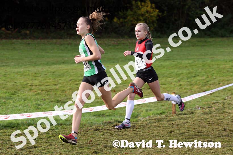 Girls under-13s National Cross Country Relay, Berry Hill Park, Mansfield. Photo:  David T. Hewitson/Sports for All Pics